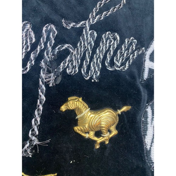Vintage La Daphne Italian Sweater. Italy Size 36. Black Zebra Velour Velvet Gold - Picture 3 of 16